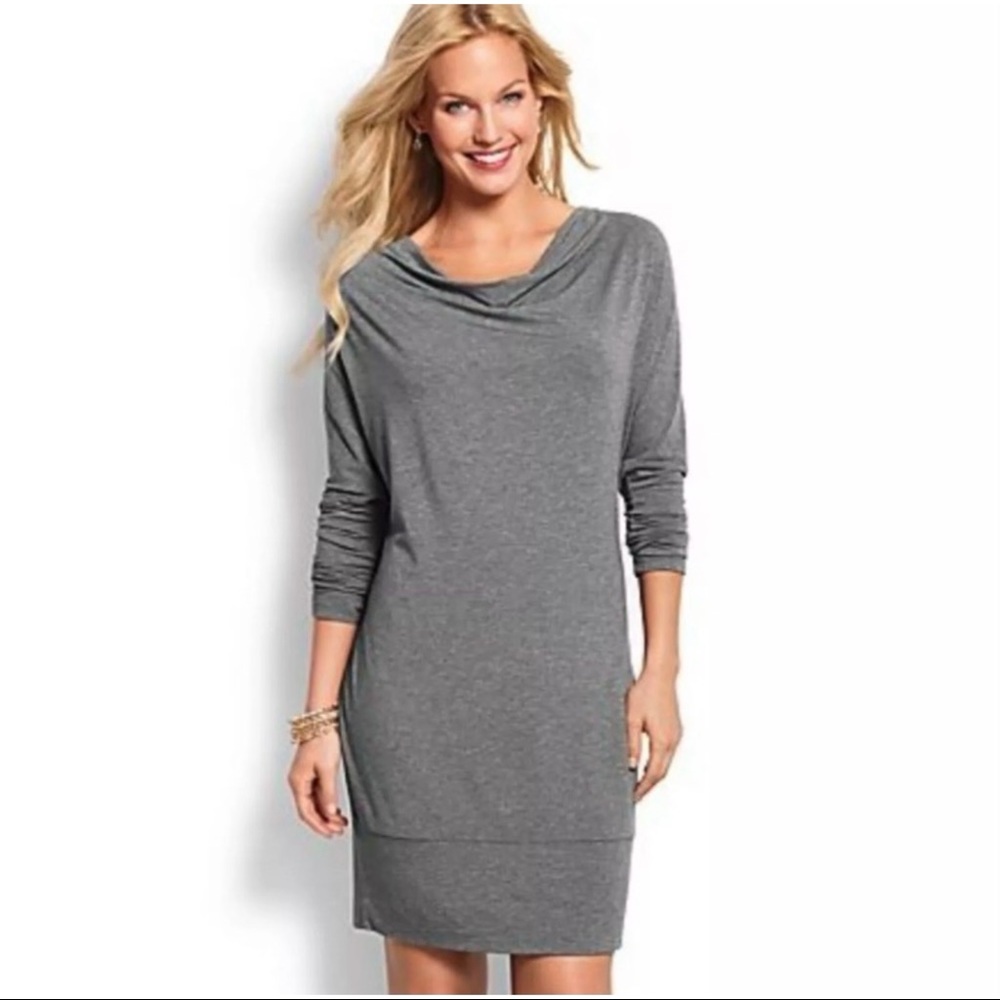 Tommy Bahama Tambour Gunmetal Cowl Dress S 4/6 NWT